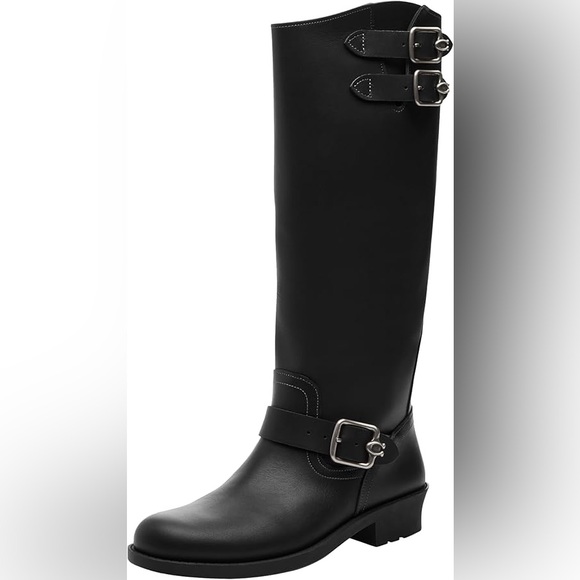 Coach Daria Buckled Tall Moto Boots Sz 8 BNWB - Picture 3 of 9